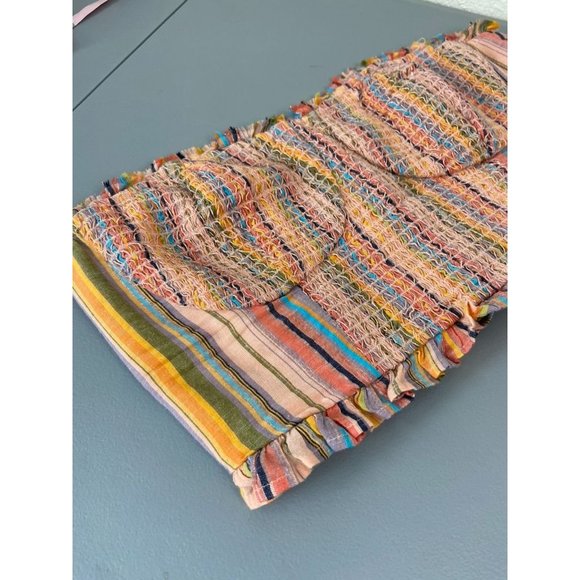 Pilcro Anthropologie women's medium rainbow smocked strapless tube top NWT - Picture 4 of 9